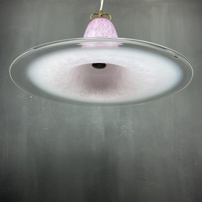 Mid-Century Pink Murano Glass Pendant Lamp by Veluce, Italy, 1970s-WQC-980517