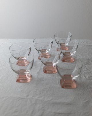 Mid-Century Pink, Peach and Clear Murano Glass Drinking Glasses, Italy, 1970s-HVJ-2026488