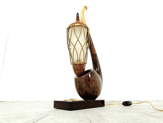 Mid-Century Pipe Table Lamp attributed to Aldo Tura, 1960s-IRH-1739494