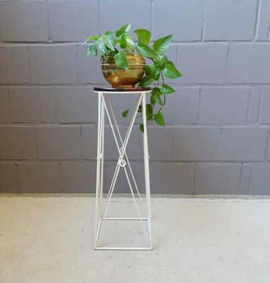 Mid-Century Plant Stand in Iron and Wood-POM-1062418