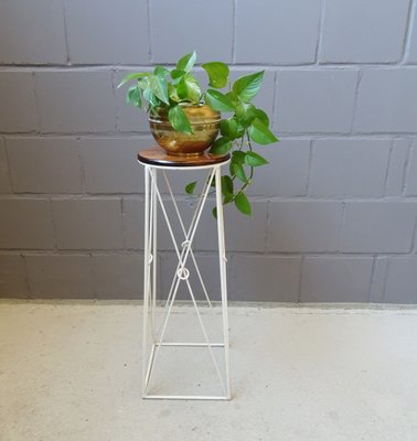 Mid-Century Plant Stand in Iron and Wood-POM-1062418