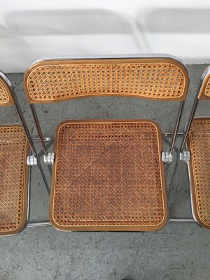 Mid-Century Plia Cane Dining Chairs by Giancarlo Piretti for Castelli / Anonima Castelli, Set of 4-GGK-784508