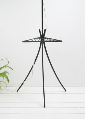 Mid-Century Plissé Floor Lamp with Stand, 1950s-HGJ-578767