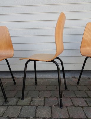 Mid-Century Plywood Chairs, 1960s, Set of 5-AWL-1279403