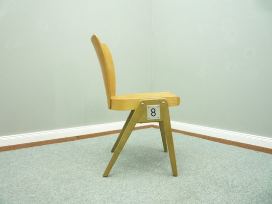 Mid-Century Plywood Dining & Stacking Chairs from Kaderer München, 1950s, Set of 10-UG-1226503