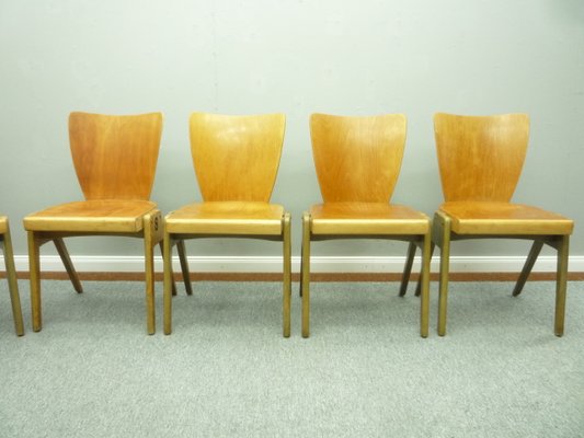 Mid-Century Plywood Dining & Stacking Chairs from Kaderer München, 1950s, Set of 10-UG-1226503