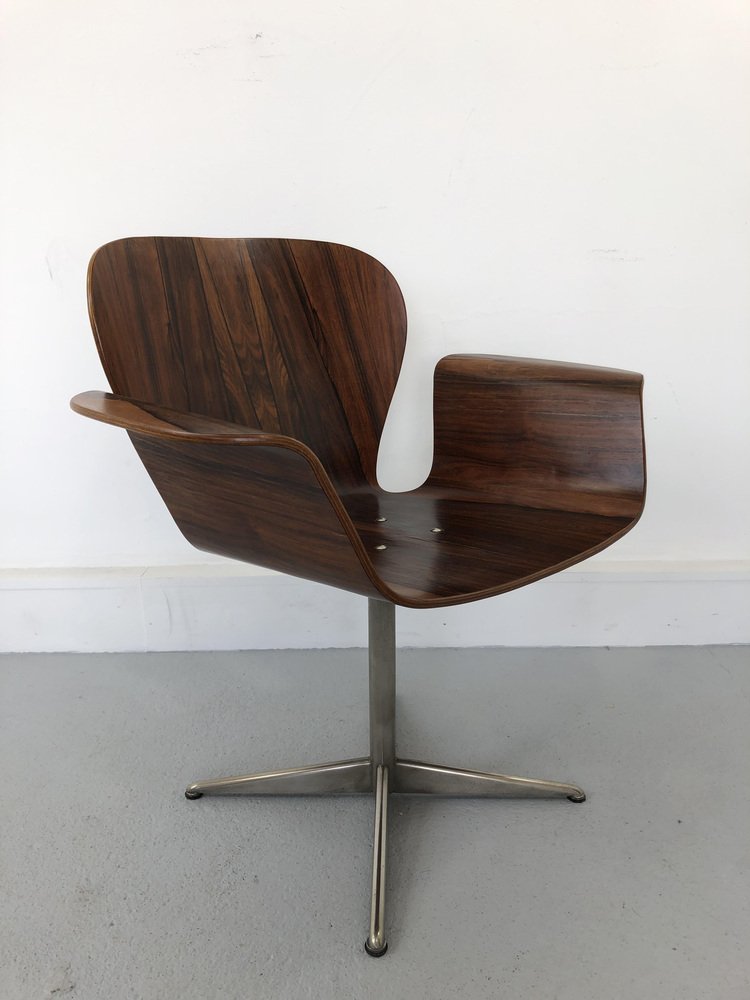 Mid-Century Plywood Focus Chair by A. Belokopytoff for Westnofa