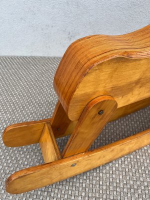 Mid-Century Plywood Rocking Horse, 1960s-WZZ-1780247