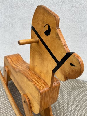 Mid-Century Plywood Rocking Horse, 1960s-WZZ-1780247