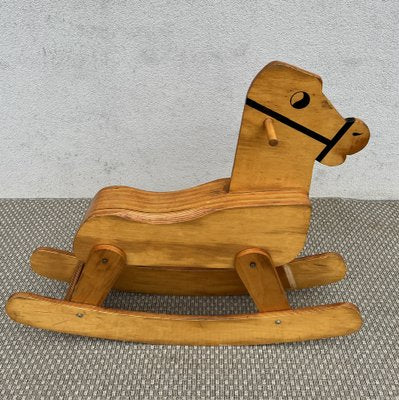 Mid-Century Plywood Rocking Horse, 1960s-WZZ-1780247