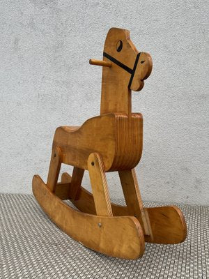 Mid-Century Plywood Rocking Horse, 1960s-WZZ-1780247