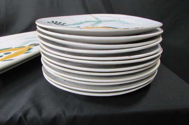 Mid-Century Poisson Service by Etel for M.B.F.A., 1960s, Set of 14-RDN-1316797