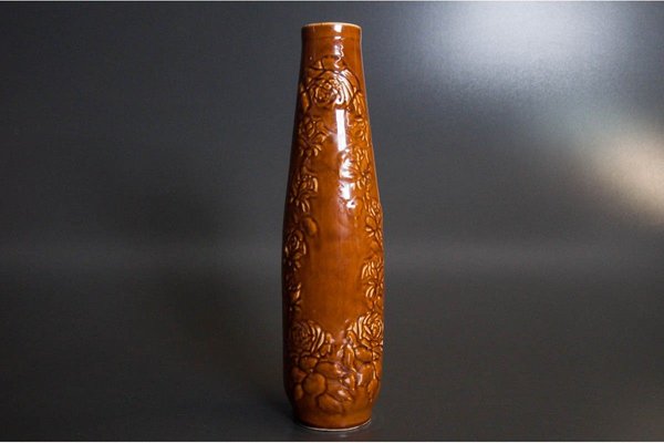 Mid-Century Polish Brown Vase from Fabryka Porcelany Chodzież, 1960s-BXB-839716