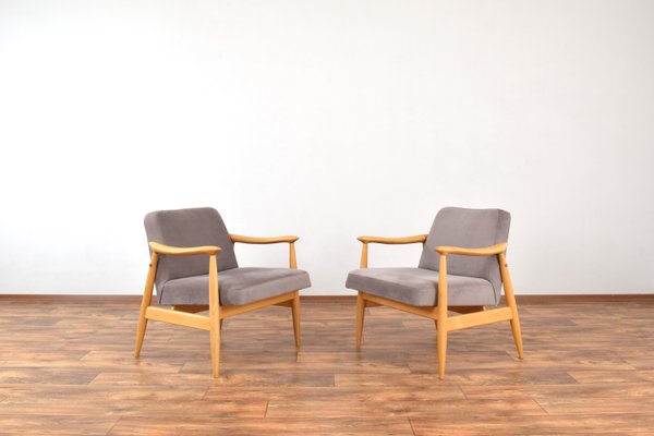 Mid-Century Polish Lounge Chairs by J. Kędziorek, 1960s, Set of 2-LOT-2038172