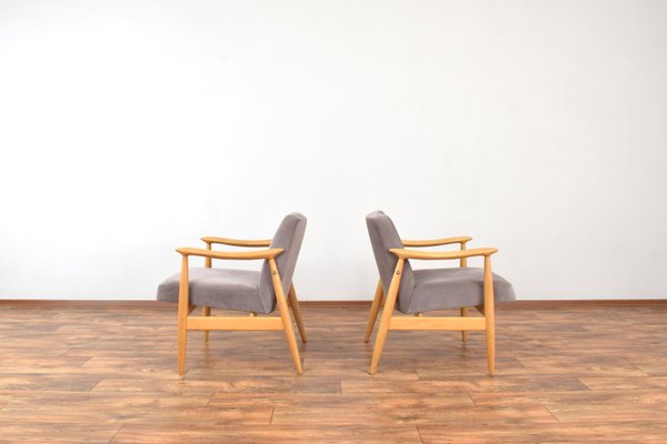 Mid-Century Polish Lounge Chairs by J. Kędziorek, 1960s, Set of 2-LOT-2038172