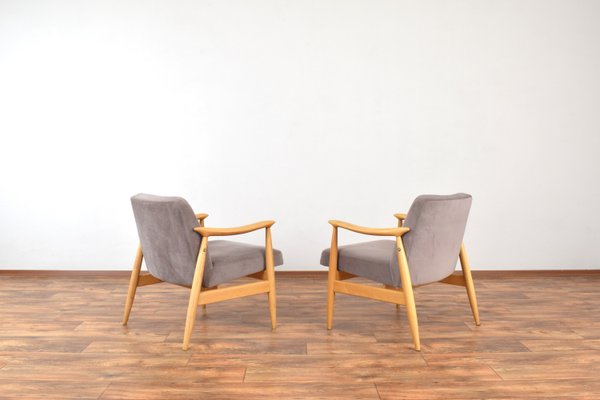 Mid-Century Polish Lounge Chairs by J. Kędziorek, 1960s, Set of 2-LOT-2038172