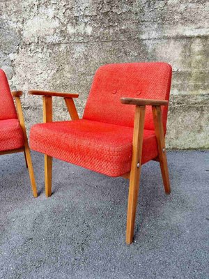 Mid-Century Polish Model 366 Armchairs attributed to Józef Chierowski, 1960s, Set of 2-PUG-1426497