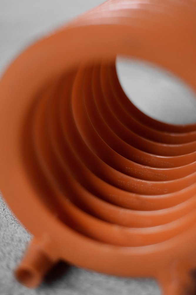 Mid-Century Polish Modern Orange Plastic Vinyl Record Holder from ZZG Biały Dunajec, 1970s