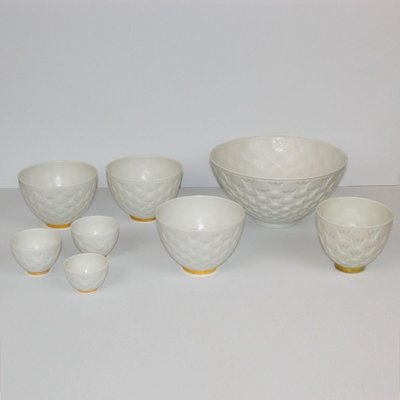 Mid-Century Porcelain Crown Bowls or Candleholders by Gunnar Nylund for Rörstrand, 1970s, Set of 8-YGE-801897