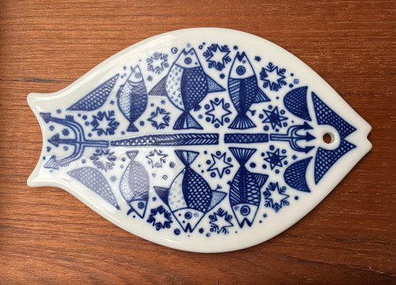 Mid-Century Porcelain Fish Wall Plate from Porsgrund, Norway, 1960s-UAH-1812444