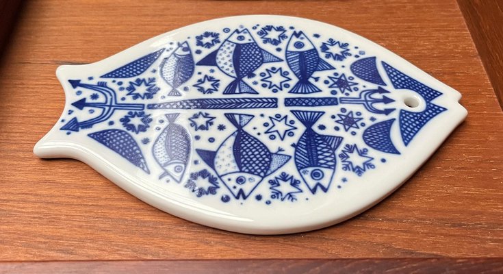 Mid-Century Porcelain Fish Wall Plate from Porsgrund, Norway, 1960s-UAH-1812444