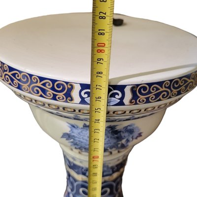 Mid-Century Porcelain Pedestal with peacock motifs-TCS-1746321