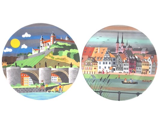 Mid-Century Porcelain Plate by Barbara Fürstenhöfer for Wurzburg Schirnding Bavaria, Set of 2-TCS-1144234