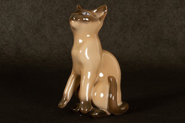 Mid-Century Porcelain Siamese Cat Figurine by Svend Jespersen for Bing & Grondahl-WIX-570908