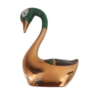 Mid-Century Porcelain Swan in 24k Gold from Artlynsa. Spain-TCS-1328239