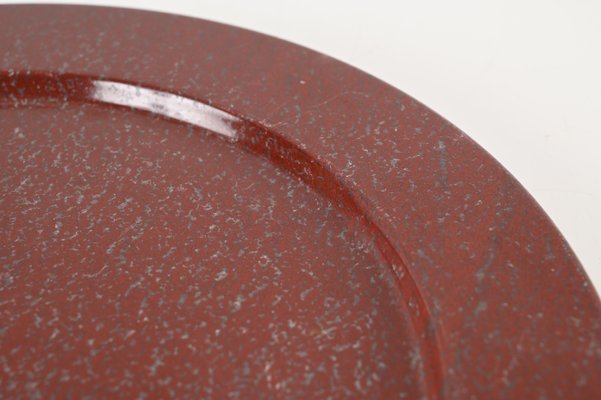 Mid-Century Porphyry Red Marble Decorative Plate, 1950s-JDR-1806618