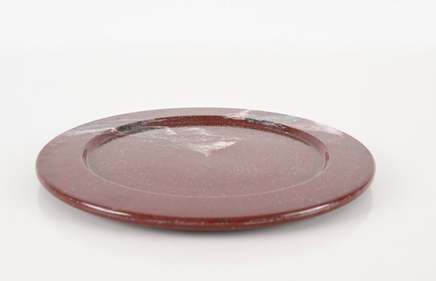 Mid-Century Porphyry Red Marble Decorative Plate, 1950s-JDR-1806618