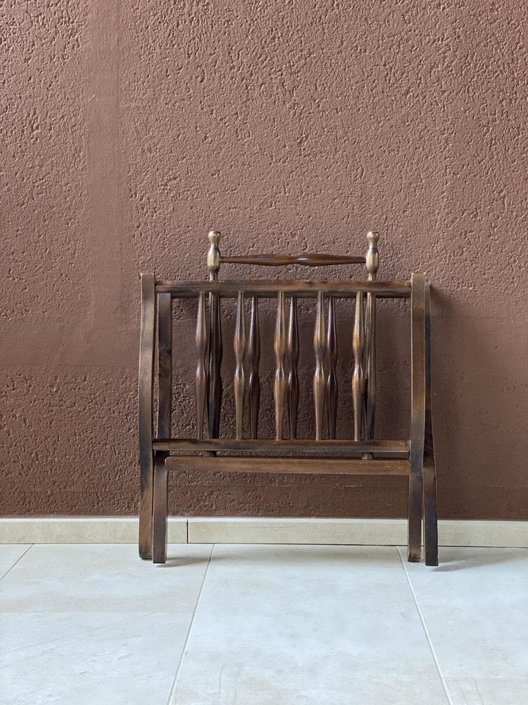 Mid-Century Portivists Foldable Magazine Rack in Mahogany, 1950s