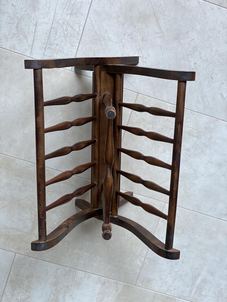 Mid-Century Portivists Foldable Magazine Rack in Mahogany, 1950s