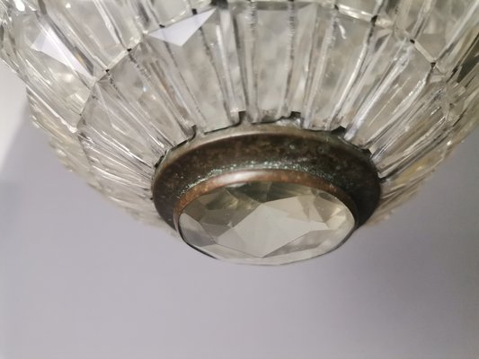 Mid-Century Portuguese Clear Crystal and Acrylic Hanging Lamp, 1960s-SCS-1731644