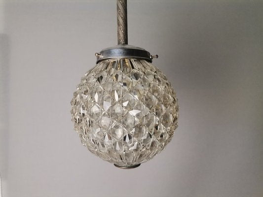 Mid-Century Portuguese Clear Crystal and Acrylic Hanging Lamp, 1960s-SCS-1731644