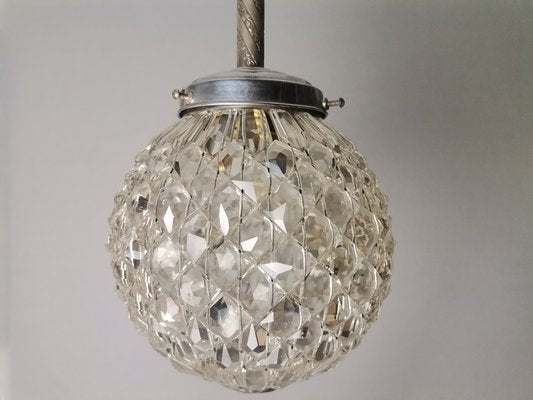 Mid-Century Portuguese Clear Crystal and Acrylic Hanging Lamp, 1960s-SCS-1731644