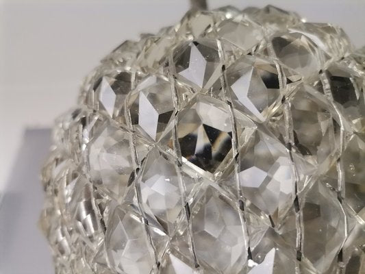 Mid-Century Portuguese Clear Crystal and Acrylic Hanging Lamp, 1960s-SCS-1731644