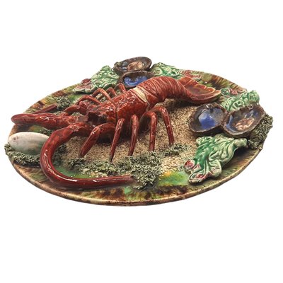 Mid-Century Portuguese Earthenware Lobster Plate-TCS-1140828