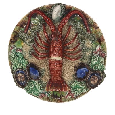 Mid-Century Portuguese Earthenware Lobster Plate-TCS-1140828