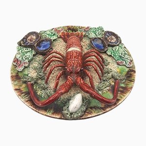 Mid-Century Portuguese Earthenware Lobster Plate-TCS-1140828