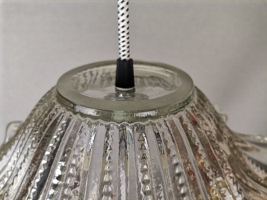 Mid-Century Portuguese Farmhouse Clear Glass Bowl Hanging Lamp, 1960s-SCS-1669313