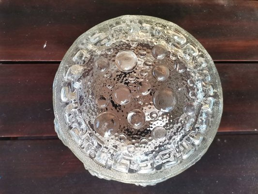 Mid-Century Portuguese Glass and Brass Flush Mount, 1970s-SCS-1771029