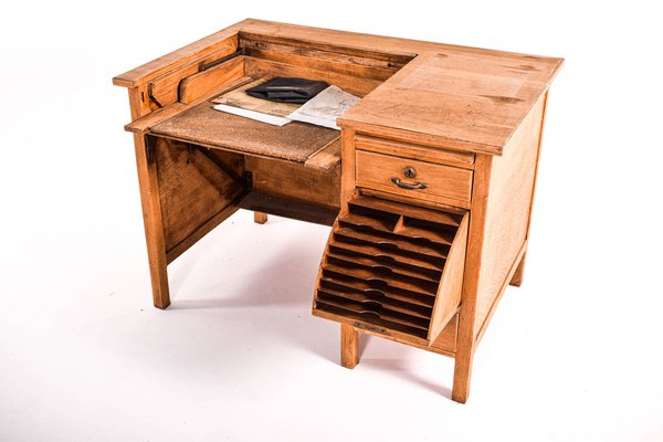 Mid-Century Portuguese Oak Desk from Olaio, 1950s-XWB-1187591