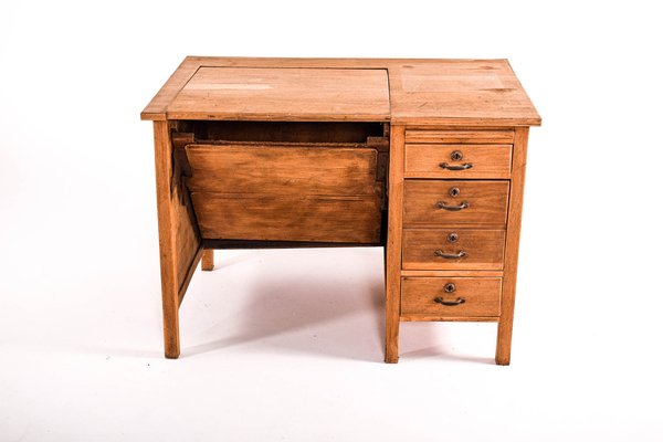 Mid-Century Portuguese Oak Desk from Olaio, 1950s-XWB-1187591