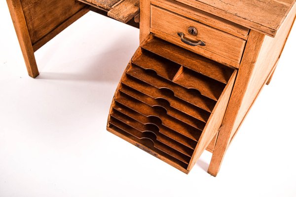 Mid-Century Portuguese Oak Desk from Olaio, 1950s-XWB-1187591