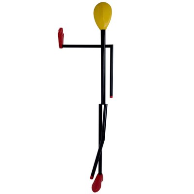 Mid-Century Postmodern Steel and Wood Coat Stand in the Shape of a Man, 1970s-RY-695680