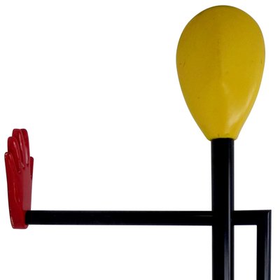 Mid-Century Postmodern Steel and Wood Coat Stand in the Shape of a Man, 1970s-RY-695680