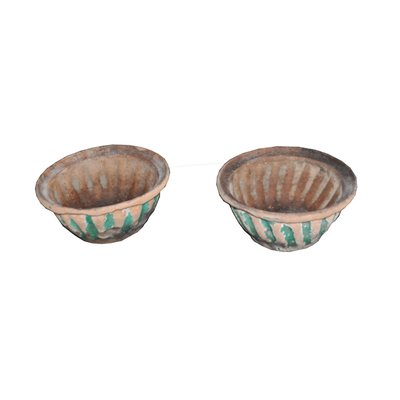 Mid-Century Pottery Baking Bowls, Set of 2-OXJ-655814