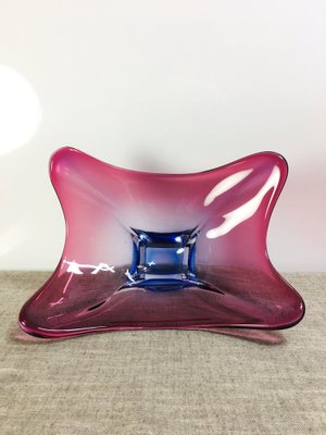 Mid-Century Purple & Blue Murano Glass Bowl Centerpiece from Fratelli Toso, 1970s-UWE-1779503