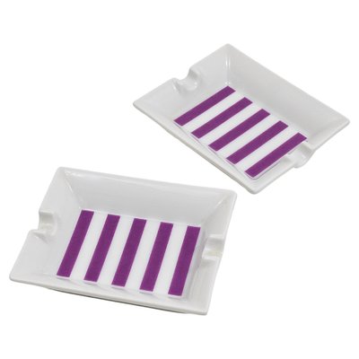 Mid-Century Purple Porcelain Ashtrays from Augarten, Vienna, Austria, 1950s, Set of 2-MWV-1757779